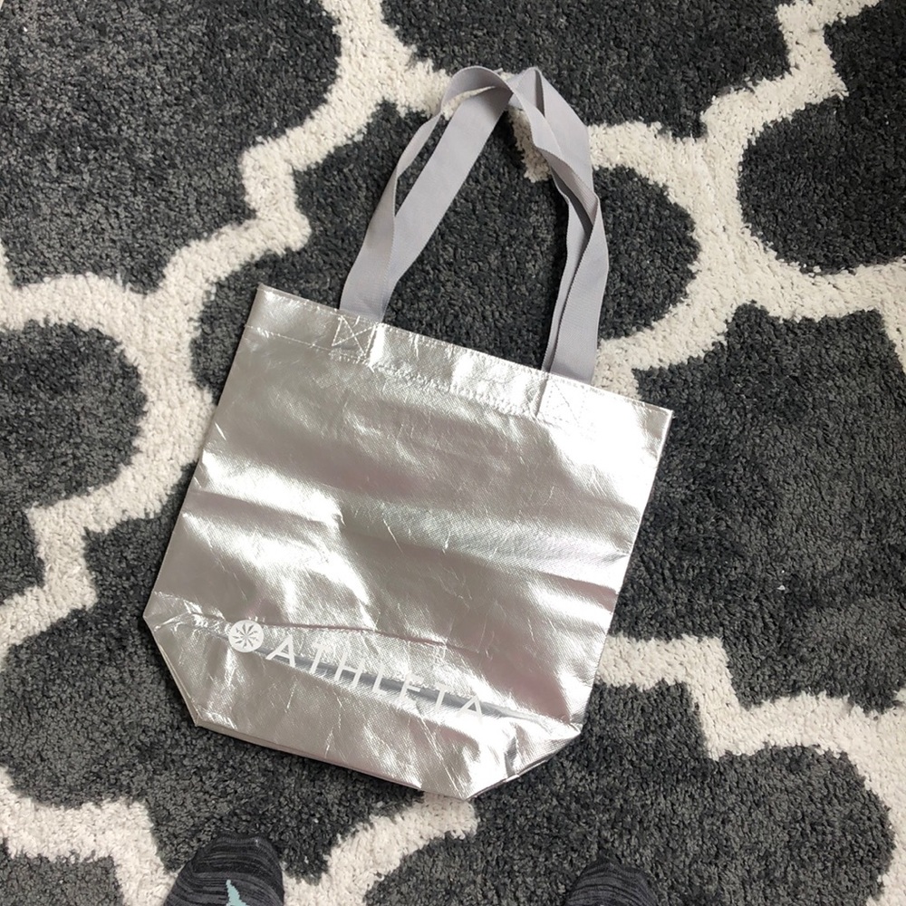 NWOT! Silver metallic Athleta Tote Bag!